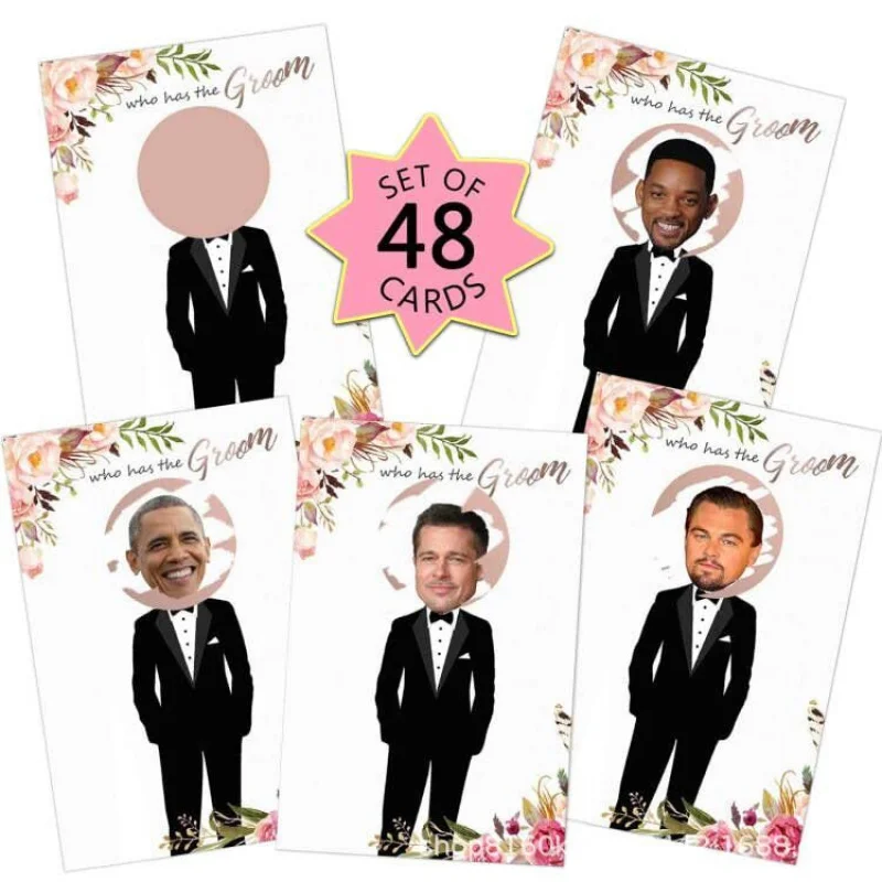

Hot Sale Bridal shower Bachelorette Party Game Cards Wedding Party Scratch Card Who is the groom Gift