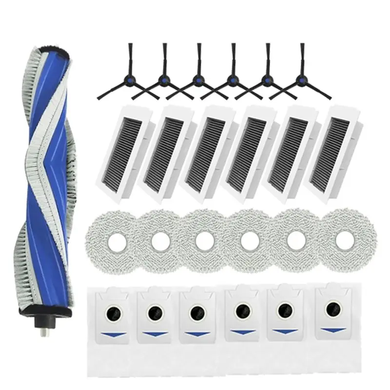 AT63-25 Pcs For Ecovacs X5 Pro / X5 Omni Sweeping Robot Accessories Cleaner Parts Replacement Main Side Brush Mop Filter Set