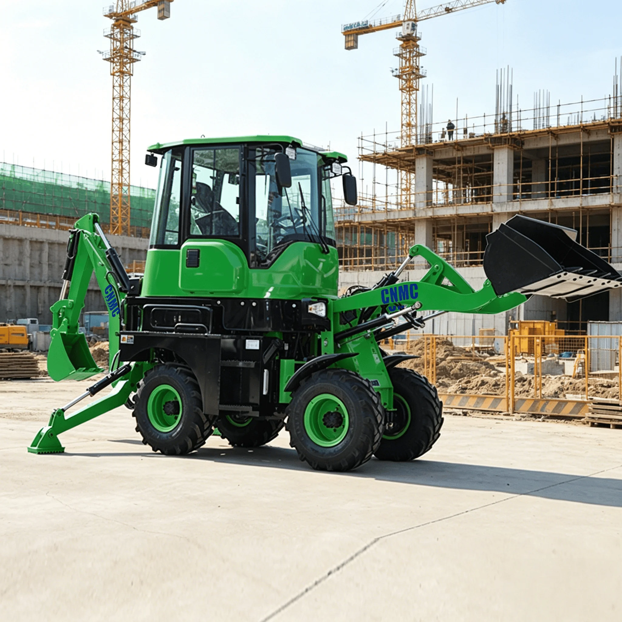 CN15-10 Backhoe Excavator 4x4 Wheel Excavator Loader Digger A-frame leg Two-End Operation EPA CE Certified Garden Farm Use