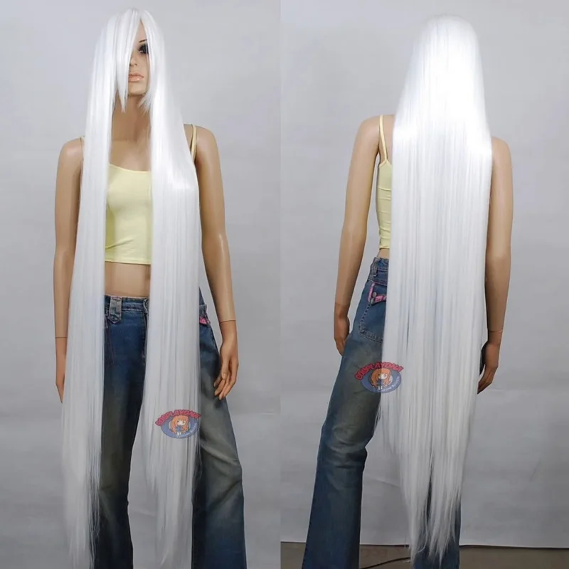 wholesale 150cm Extra Long White Cosplay Wig - 60 inch High Temp - Cosplay Wigs