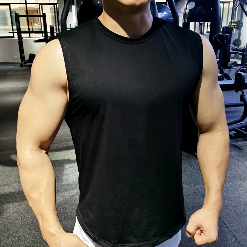 Sports Vest Men Summer Loose Breathable Quick-drying Stretch Casual Running Basketball Fitness Training Sleeveless T-shirt