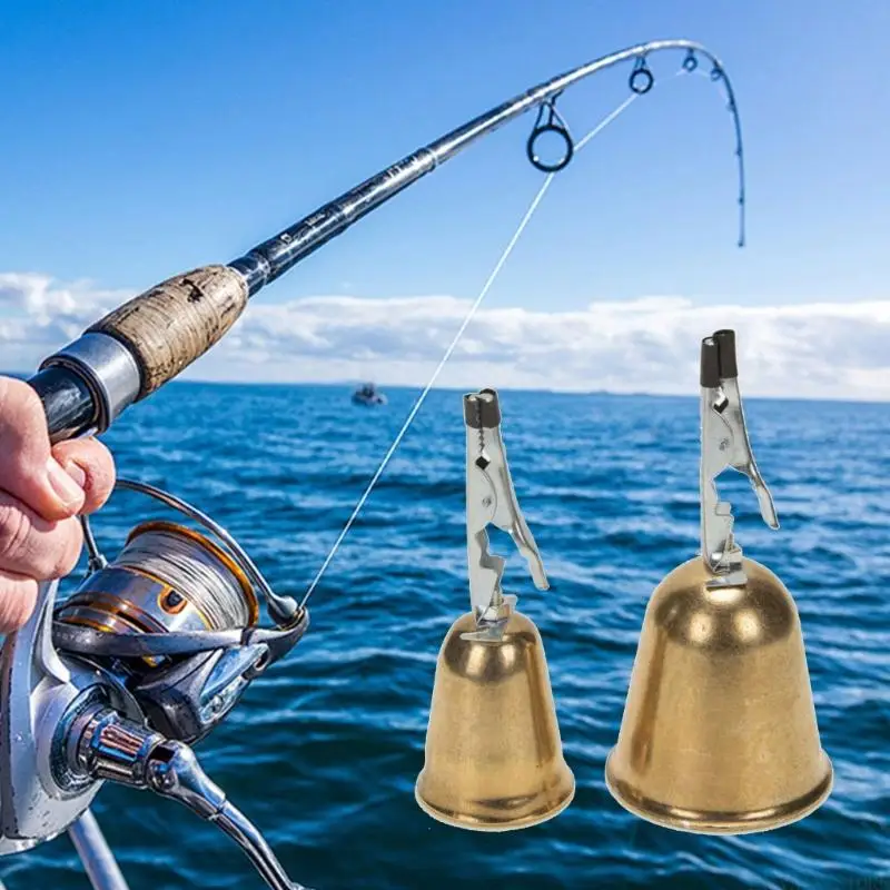 M5TC Coppers Bells Fish Alarm Replacement Fishing Bites Alarms Sea Fishing Bells With Clamps Manual Measurement Alarm Device