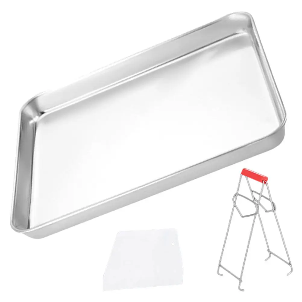 1Set Stainless Steel Rice Noodle Roll Steamer Rectangular Tray Large Capacity Baking Sheet Kitchen Serving Pan