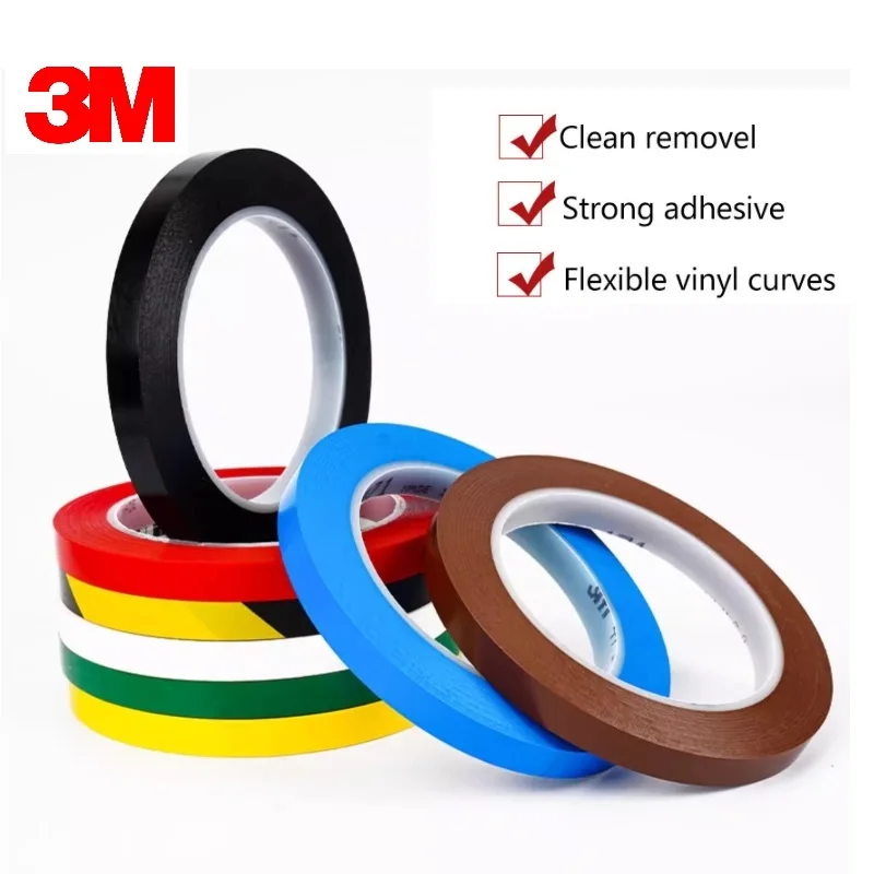 10mm 3M 471 premium perfomance strong vinyl tape length bundle set for Decoration, Masking YELLOW BLACK BLUE WHITE RED GREEN 5mm