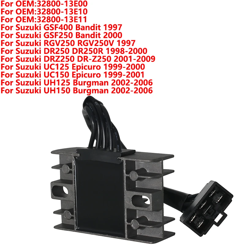 

Voltage Regulator Rectifier For Suzuki GSF400 GSF250 RGV250 DR250R DRZ250 UC125 UC150 UH125 UH150 32800-13E00 32800-13E11