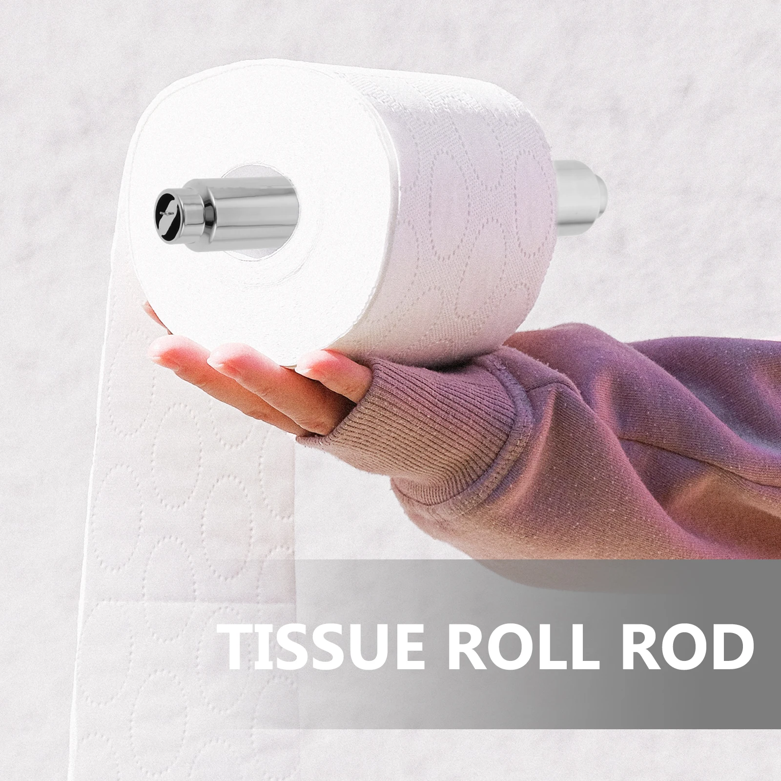 

2 pcs Spring Telescopic Tissue Rod Plastic Chromium Durable Bathroom Toilet Paper Holder Adjustable Size Roll Paper Stick