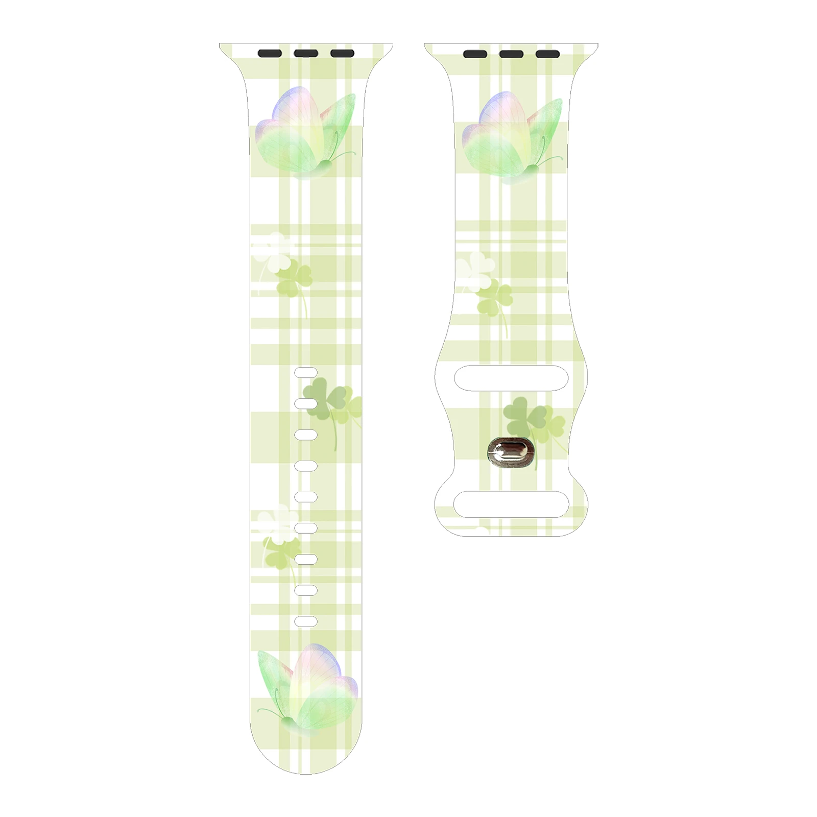 

Fresh & Dreamy Series Print Watchband for Apple Watch 11/10/9/SE, Soft Waterproof Replacement Silicone Strap 46mm/45mm/44mm/42mm