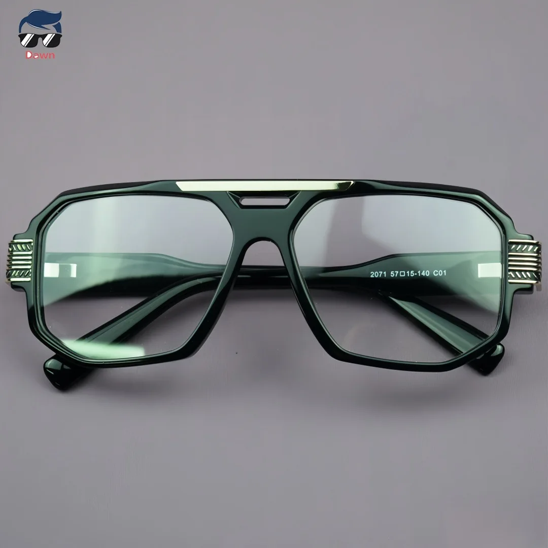 

Stylish Acetate Retro Oversized Glasses Frame – Double Bridge Unisex Eyewear for Prescription Lenses with Blue Light Blocking