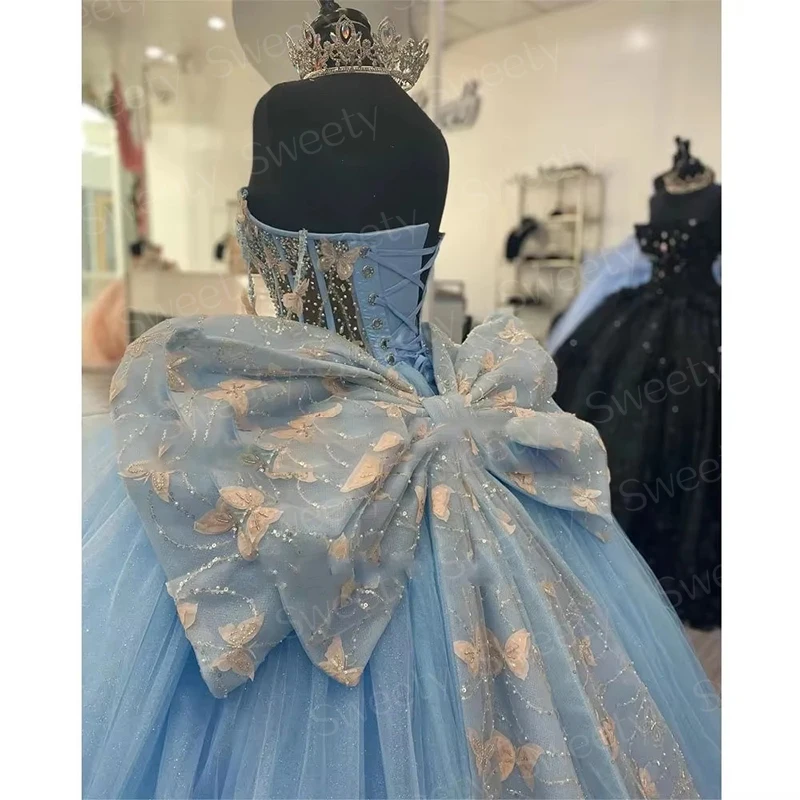 الأميرة فساتين لحضور الحفلات الموسيقية الأورجانزا مع التطريز القوس الدانتيل Ballgown قارب الرقبة بلا أكمام العروس الدانتيل يصل مخصص Vestidos De Fiesta