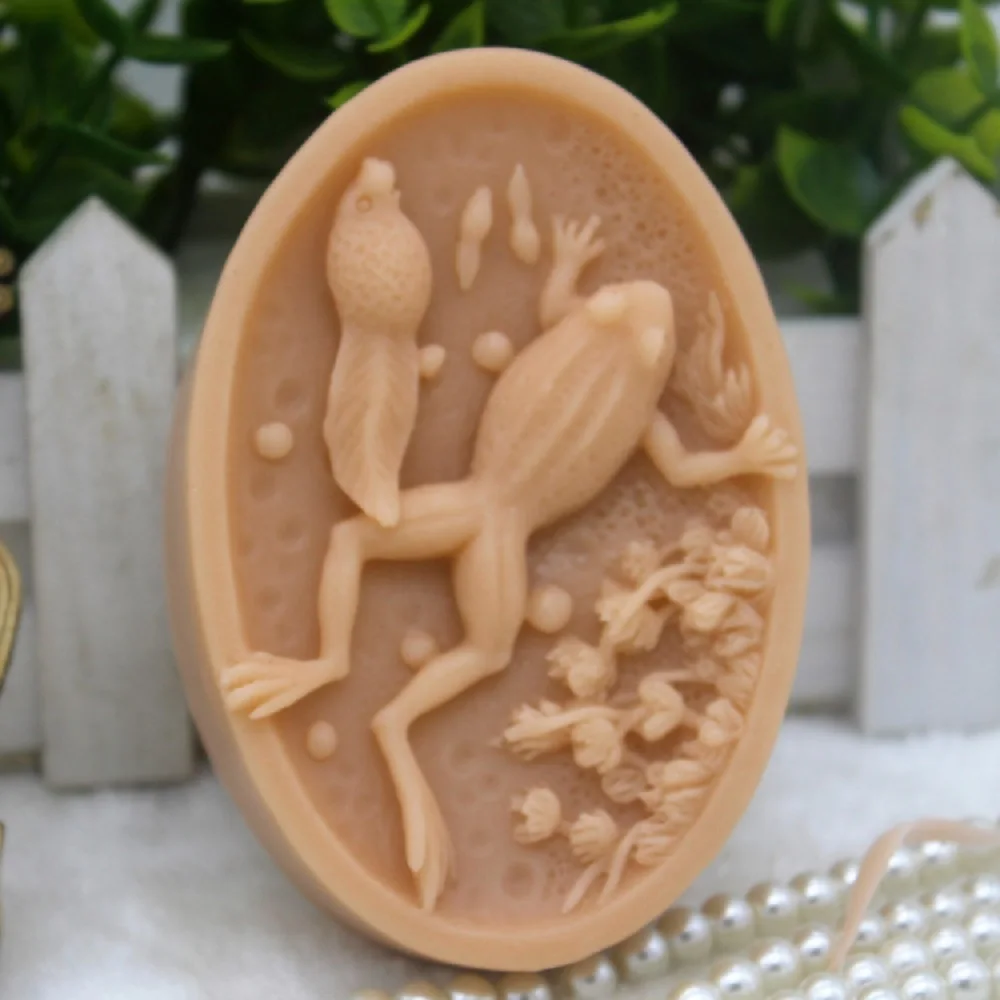 1pcs Frog(zx319) Food Grade Silicone Handmade Soap Mold Crafts DIY Mould