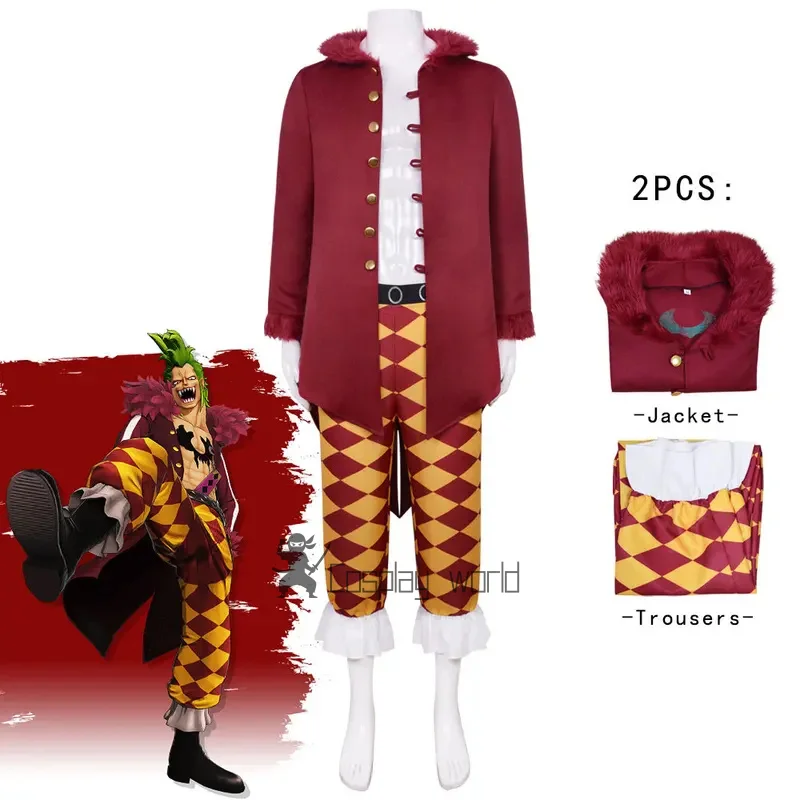 Bartolomeo cosplay jaquetas anime cosplay traje homem vermelho trench calças halloween festa de natal conjunto uniforme