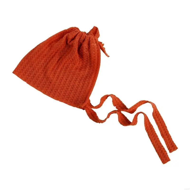 

E06F Baby Lace-up Knitting Hat Handmade Crochet Cap Newborn Photography Props