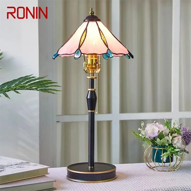 RONIN European Table Lamp American Retro Living Room Bedroom Villa Hotels Creative Bedhead Desk Light