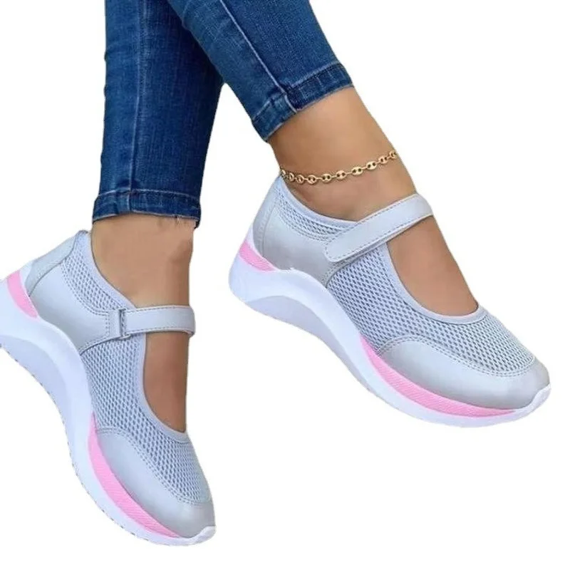 2022 New Autumn Outdoor Breathable Mesh Shoes Women Casual Platform Sneakers Travel Walking Footwear Large Size Vulcanized Shoes