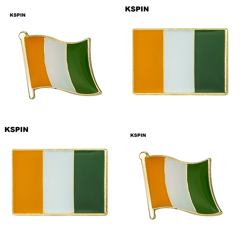 10pcs a lot Ivory Coast flag pin lapel pin badge 10pcs a lot Brooch Icons KS-0093