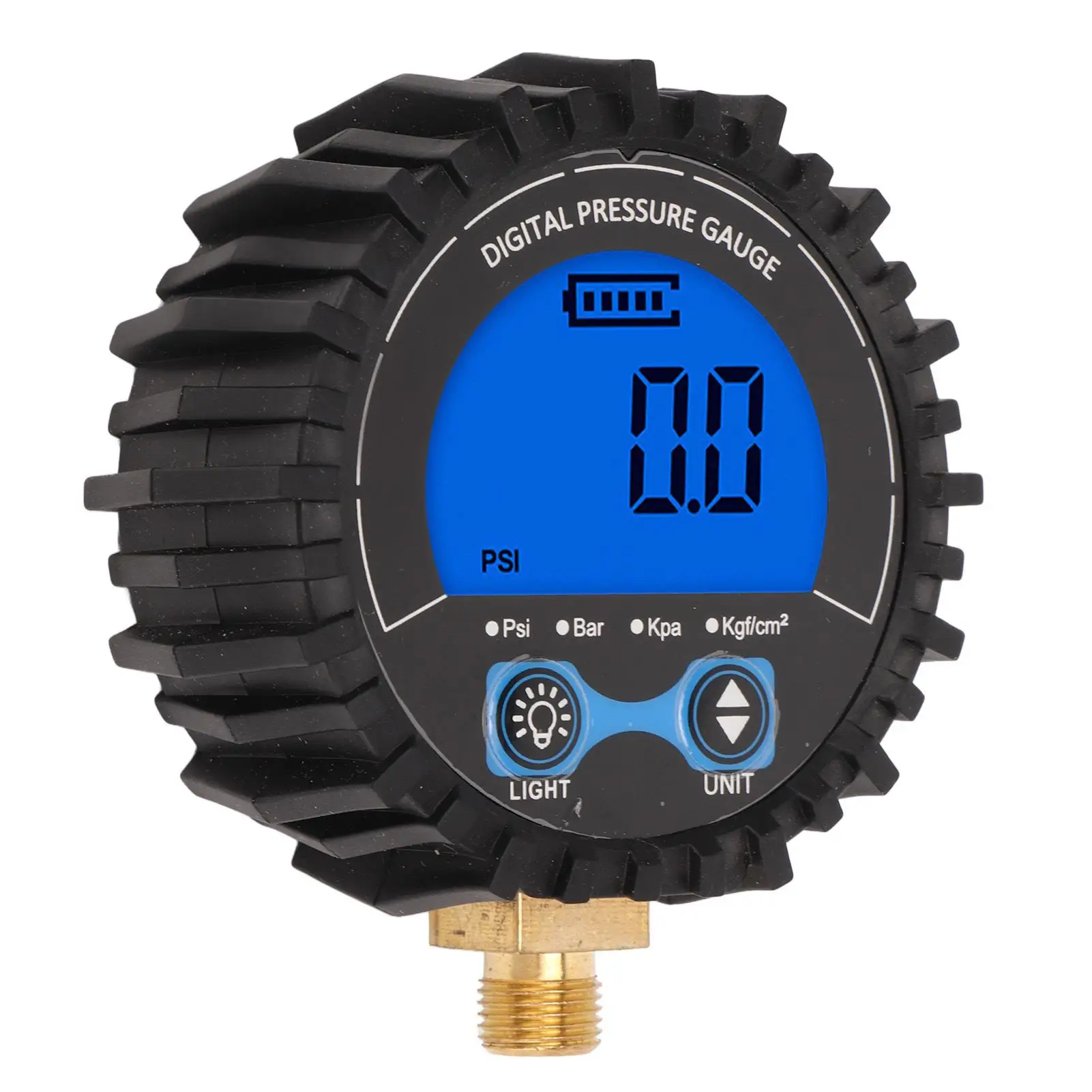 Medidor digital de inflador de pneus, testador de pressão de pneus de roda, rosca m11x1, luz de fundo azul, alto leve para motocicletas