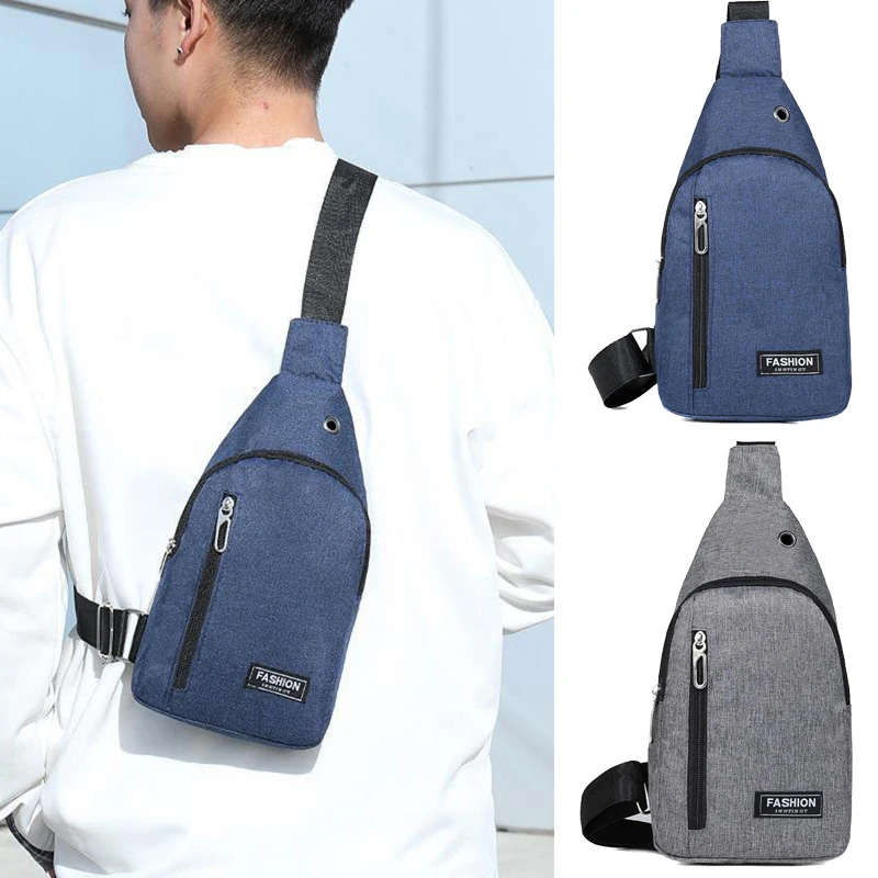 Men's Small Canvas Crossbody Chest Bag Multifunctional Sling Bag For Outdoor Sports Travel Hiking Camping High Quality Stylish