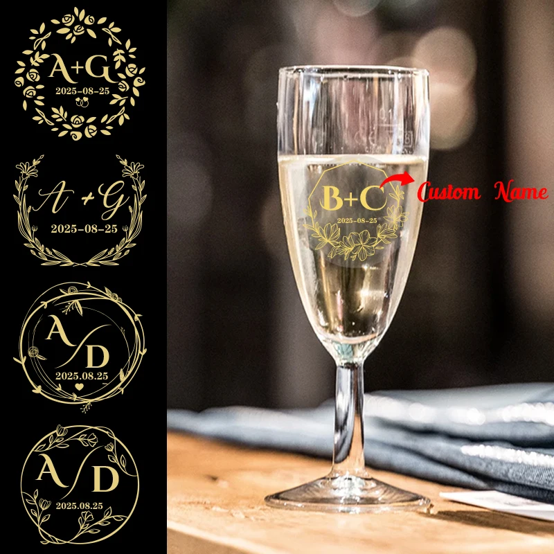 Custom Gold Foil Wedding Stickers Clear Labels Gold Foil Floral Wreath Stickers Gift Tags Wedding Decoration