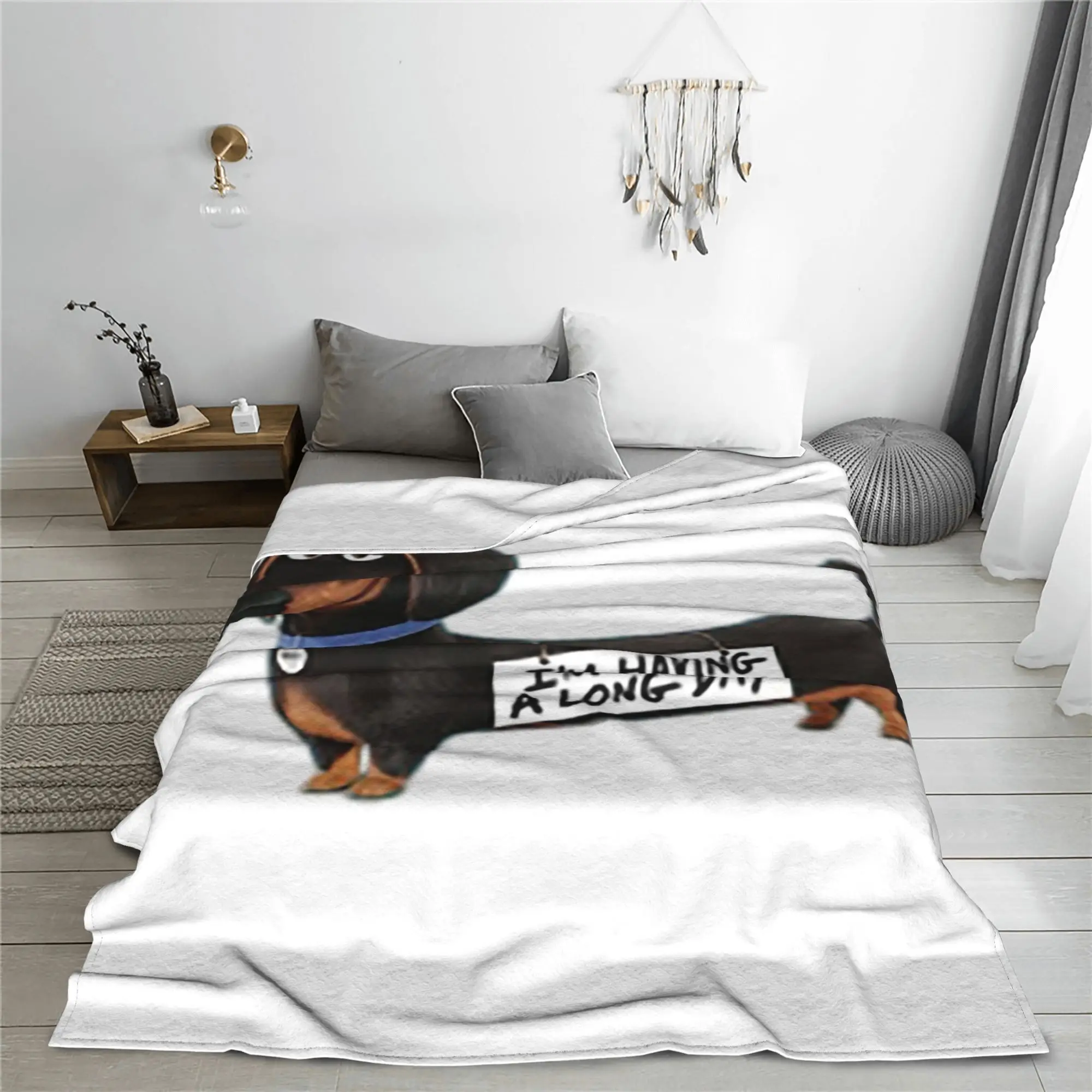 Dachshund Dog funny pupy Blankets Multi-function Fleece Sofa Throw Blanket for Couch Bedding Outdoor Throws Bedspread Quilt