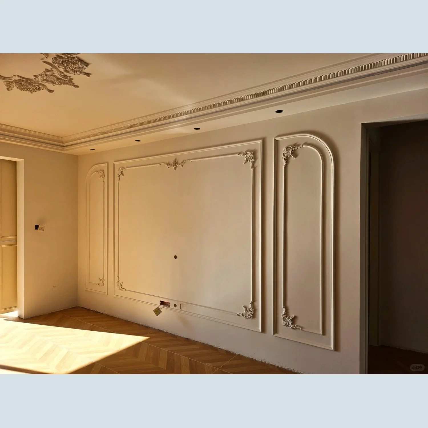JMZ32 Small Size Hollow PU Decorative Corner Trim, Easy Installation For Bedroom Entrance Home Decor