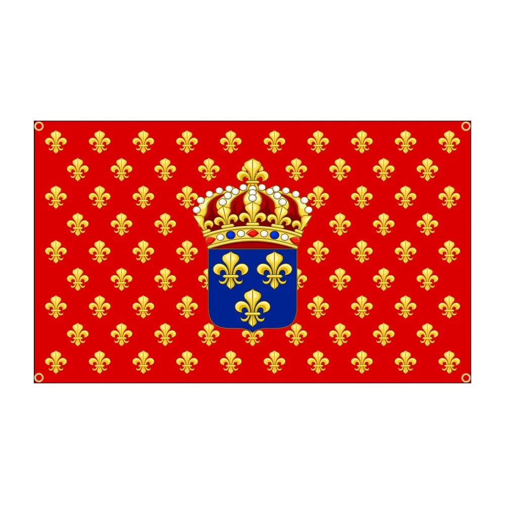 FLAGDOM 90X150CM France Royal Banners and Ensigns Flag King Louis XIV 3X5FT  Printed France History Flag Banner For Decor