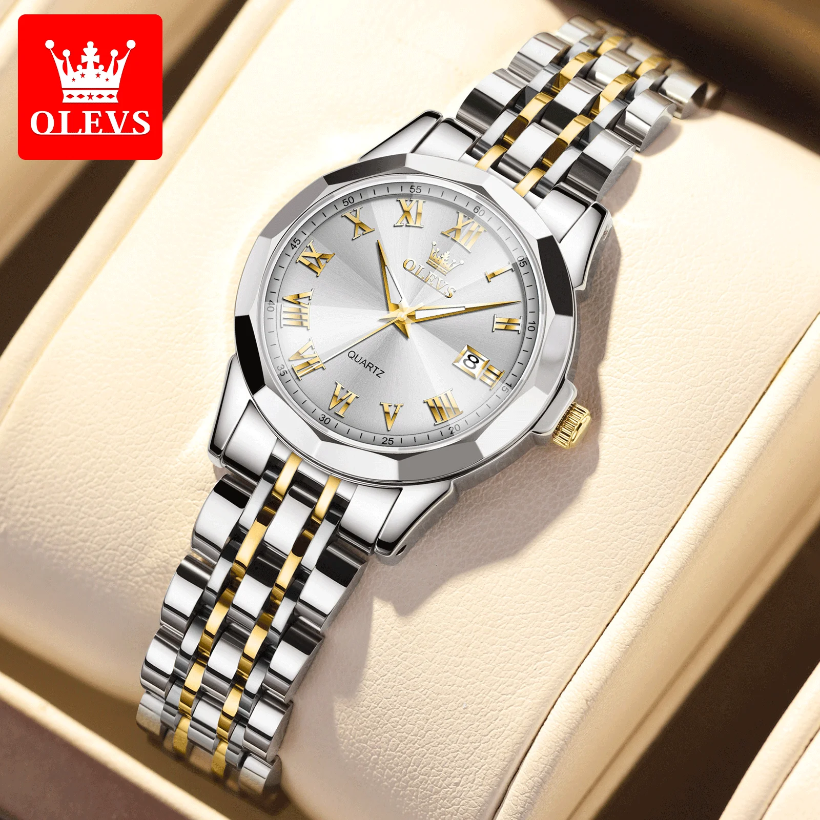 

OLEVS Best Selling Original Stainless Steel Watch for Women Calendar Luminous Elegant Luxury Fashion Quartz Women's Wristwatch