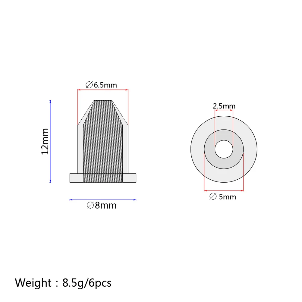 

6Pcs Guitar String Caps Bullet Shape External Thread Ferrules for Bass String Through Body Build Repair Durable Guitar