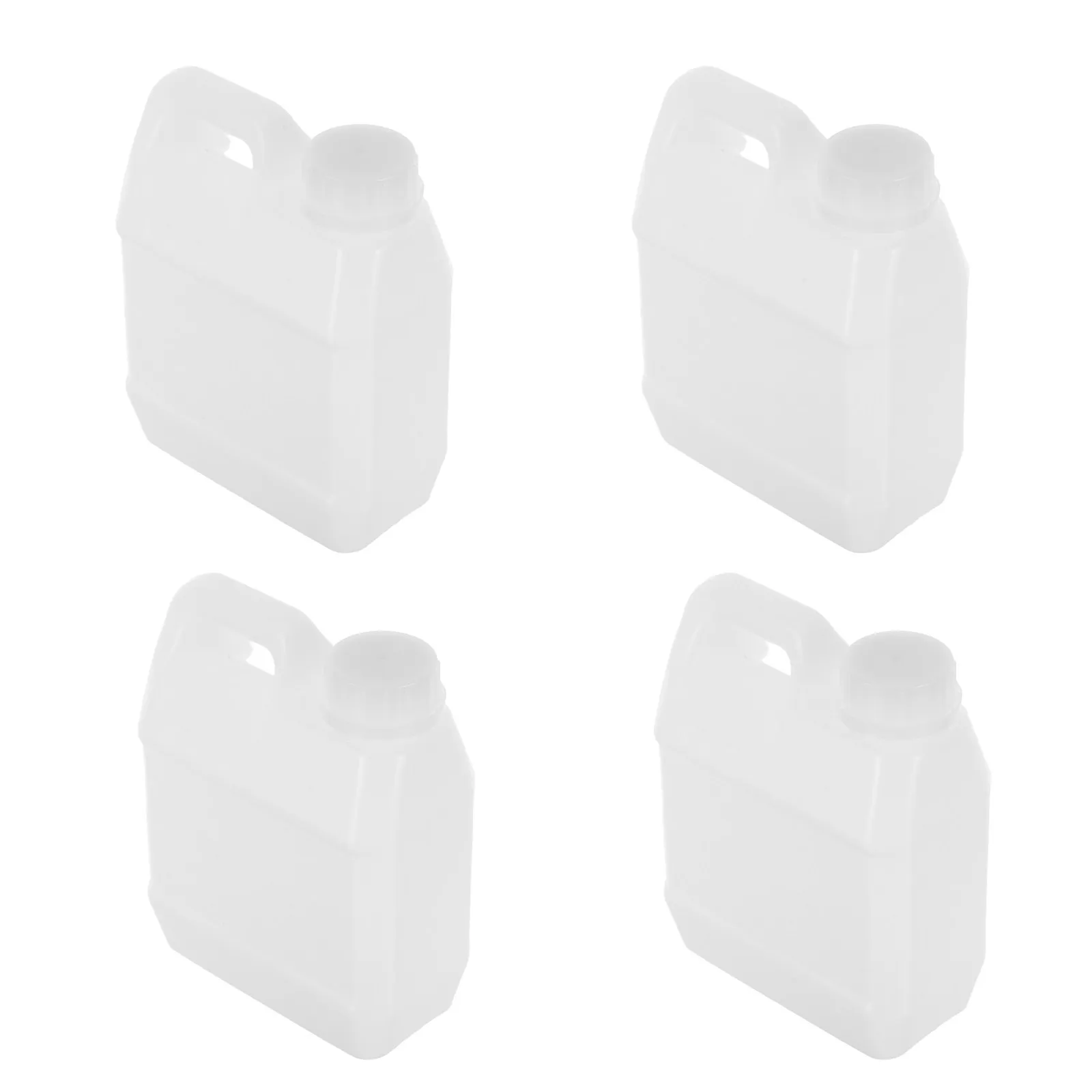

4pcs 1L Chemical Storage Bottle Transparent Square Plastic Water Jug Lid For Lab Reagent Sample Food Grade Liquid Container