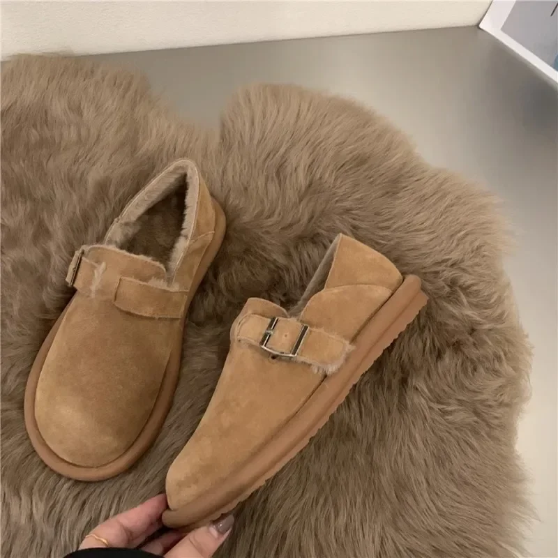 2023 Nowe buty damskie Sen Series Khaki Flat Shoes French Retro Single Shoes Lefu Shoes Frosted Boken Shoes Jesień i zima