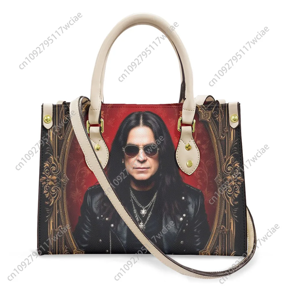 

Ozzy Osbourne Rock Band Tote Bag Purse Womens Mens Personalized Text Image PU Leather Handbag Business Shopping Gift Bags