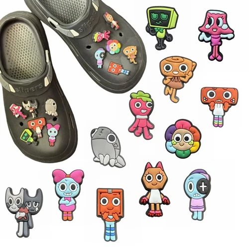 Imagen 2 del producto Mezcla de 12 Uds. De dijes para zapatos de juego del mundo Dandys, accesorios para otoño e invierno, decoraciones, hebilla de zueco clásica de PVC para fiesta infantil, regalos de Navidad