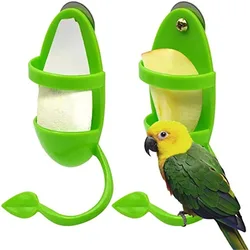 Pet Parrot Feeder Hanging Cage Fruit Vegetable Container Feeding Cup Cuttlebone Stand Holder Cage Perching Frame Accessories