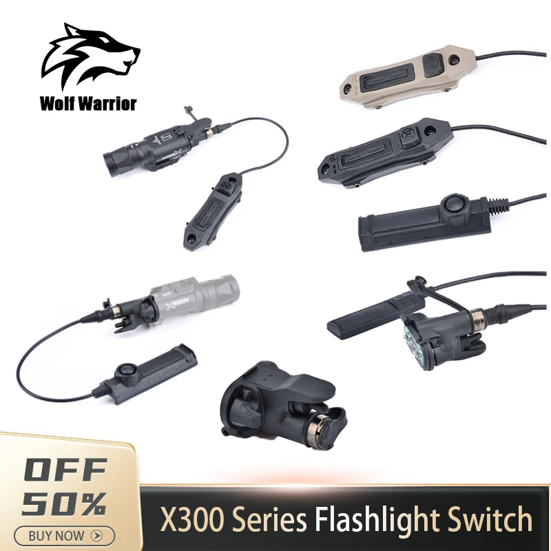 WADSN Tactic X300 X300U Flashlight Metal Pistol Lights MLOK Hunting Weapon Scout Light with Dual Function Pressure Switch Tape