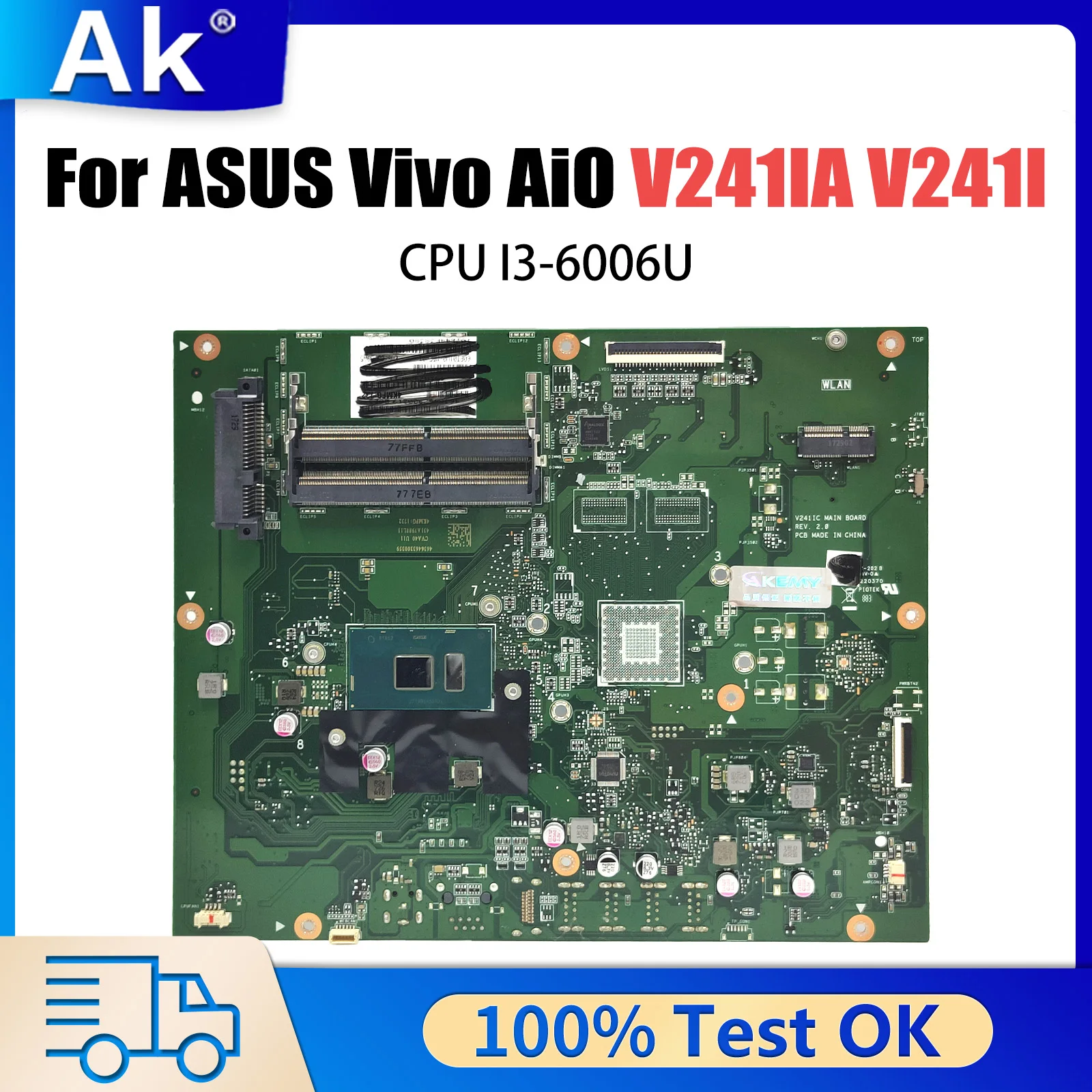 V241I Mainboard For ASUS Vivo AiO V241IA All-in-one Laptop Motherboard With I3-6006U CPU