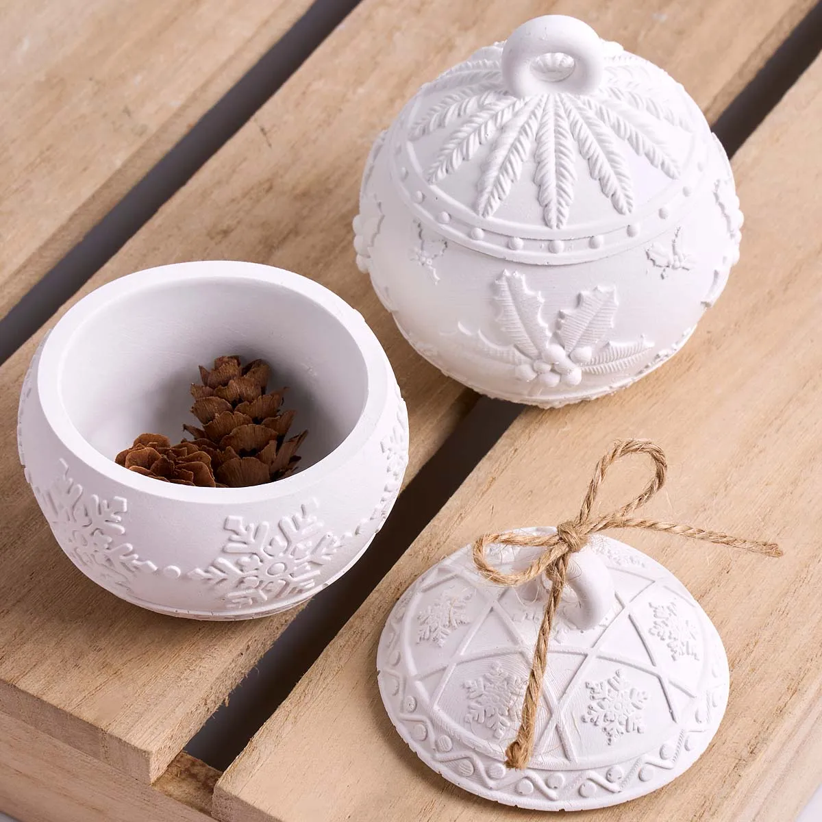 3D Relief Runde Kugel Kerze Glas Silikon Form DIY mit Deckel Weihnachten Schnee Beere Lagerung Box Gips Formen Weihnachten Dezember Harz Handwerk