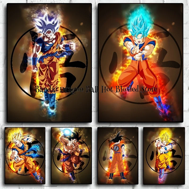 

Japan Classic Hot-blooded Anime Dragon Ball Super Saiyan Goku HD Poster Decorative Painting Art Picture Birthday Gifts Kids Gift