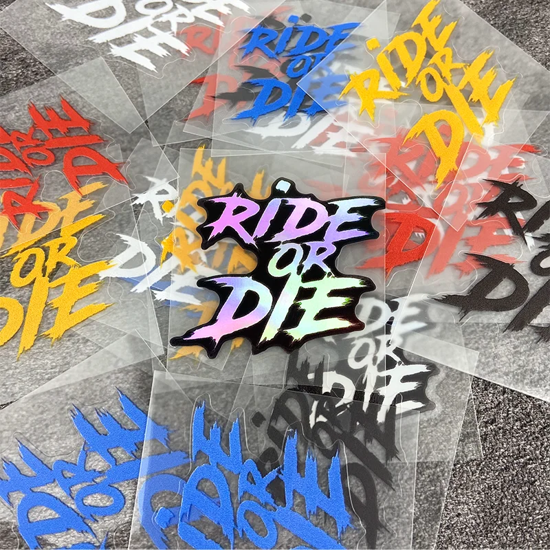2PC RIDE OR DIE Waterproof Stickers Vinyl Decals For MTB Bike Frame Handlebar Fork Motorcycle DIY Accessories