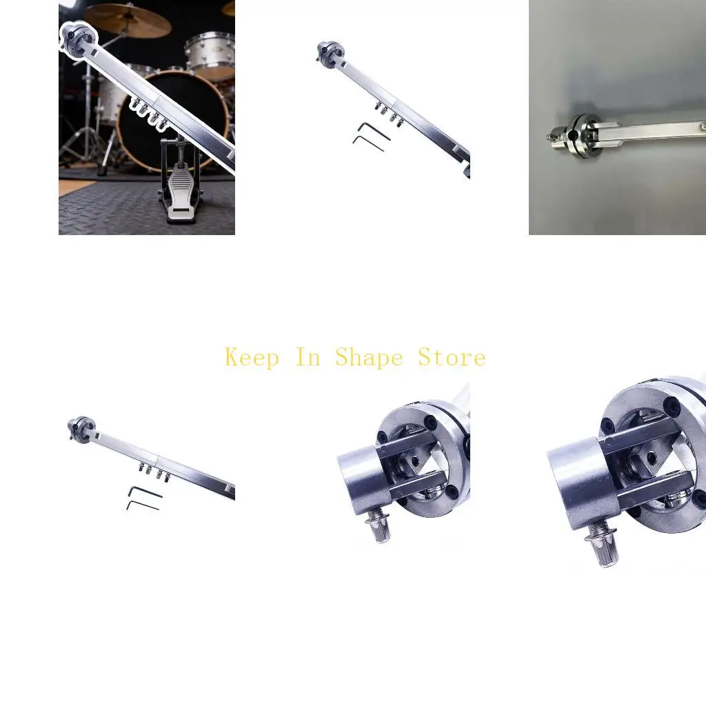 U1JC Pedal Linkage Part for Live Use and Rehearsal Work, Metal Linking Rod Replacement with Set-Screw Structure for Drummers