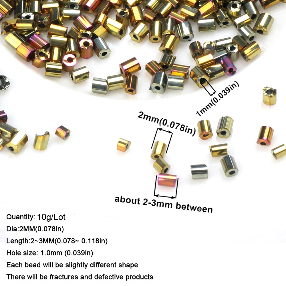 Image 3: Olingart multicolore en vrac 2*3mm 530 pièces/lot cylindrique verre graine aiguille perles collier Bracelet pour la fabrication de bijoux à bricoler soi-même