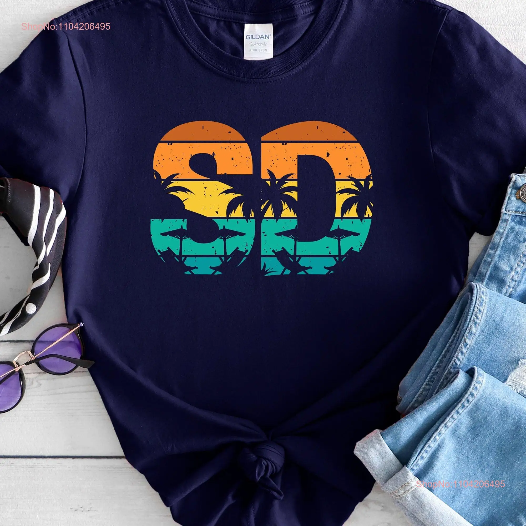 San Diego T Shirt Summer Surfer Beach SoCal Locals Only Palm Trees California long or short sleeves