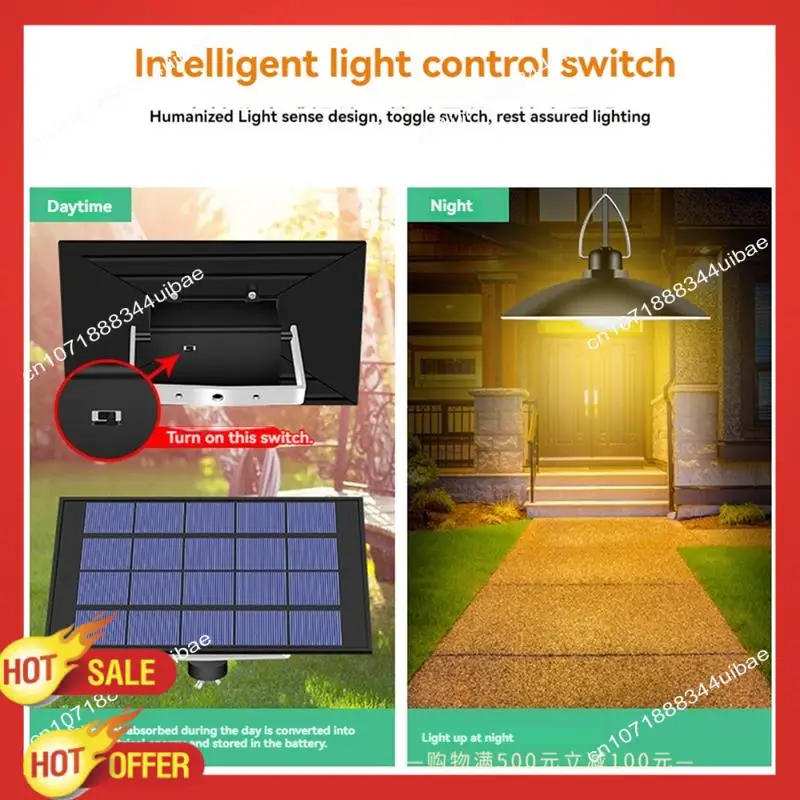 B47C Solar Powered Pendant LED Solar Light Waterproof Hanging Outdoor Lamp Courtyard Garden Decoration Lighting