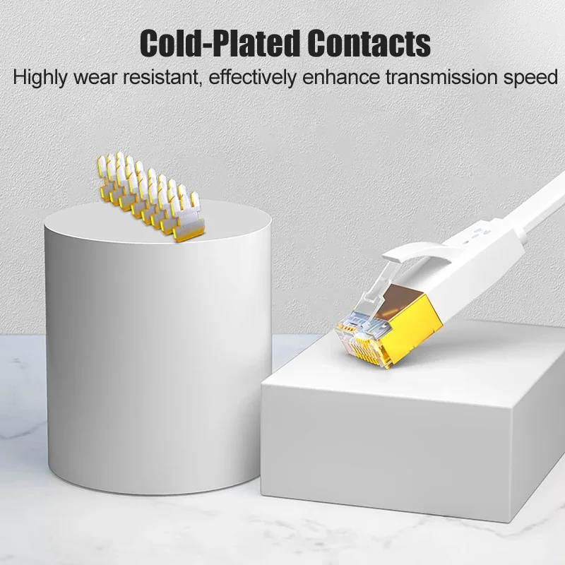 SAMZHE CAT6 Flat Ethernet Cable 1000Mbps 250MHz CAT 6 RJ45 Networking Patch Cord LAN for Computer Router Laptop