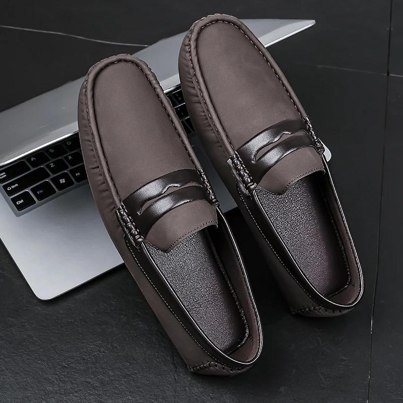 Men Casual Fashion Trends Walking Loafers Shoes Comfortable Footwear Man\'s Shoes 2023 New Casual Leather Versatile Driving Shoes