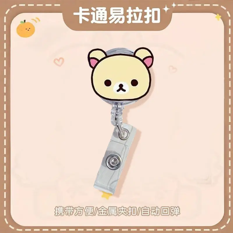 Rilakkuma easy-pull buckle retractable cute student cartoon name badge buckle clip work badge doctor nurse lanyard