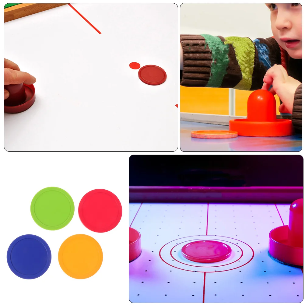 

4 Pcs Hockey Table Accessories Gift for Air Owner Pucks Indoor Tabletop Ice Plastic Board Game Toy Green