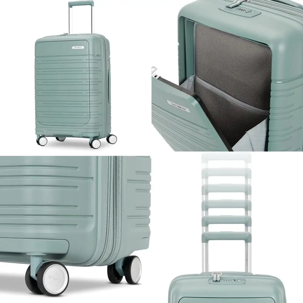 samsonite elevation plus - carry-on hardside luggage with quickentry™ front compartment - scratch resistant polypropylene shell,