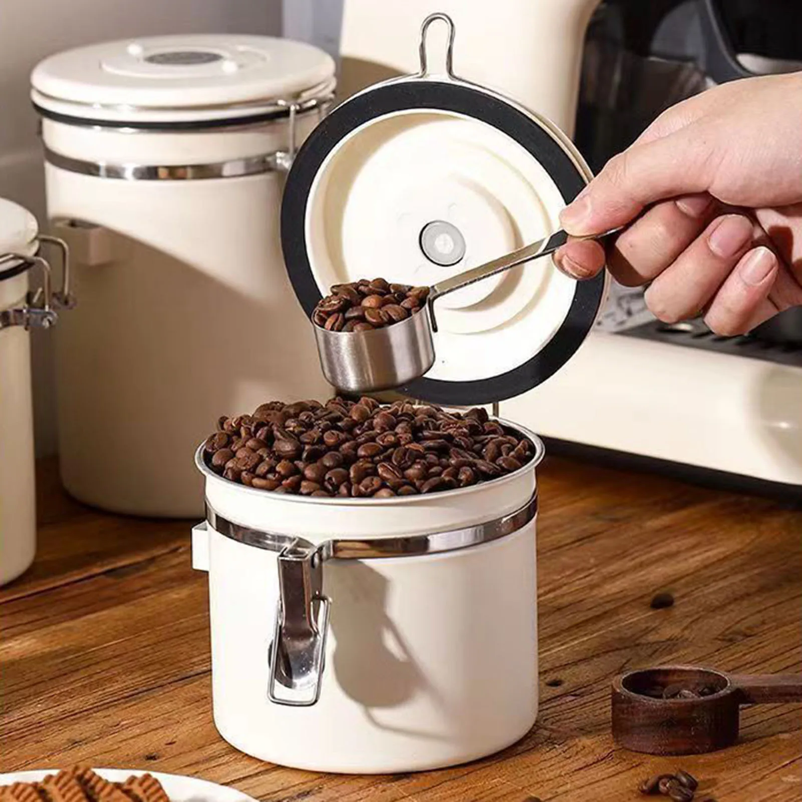 Coffee Canister Storage Container Effectively Maintain Freshness Coffee Bean Storage Jar Suitable for Nuts Spices Snacks