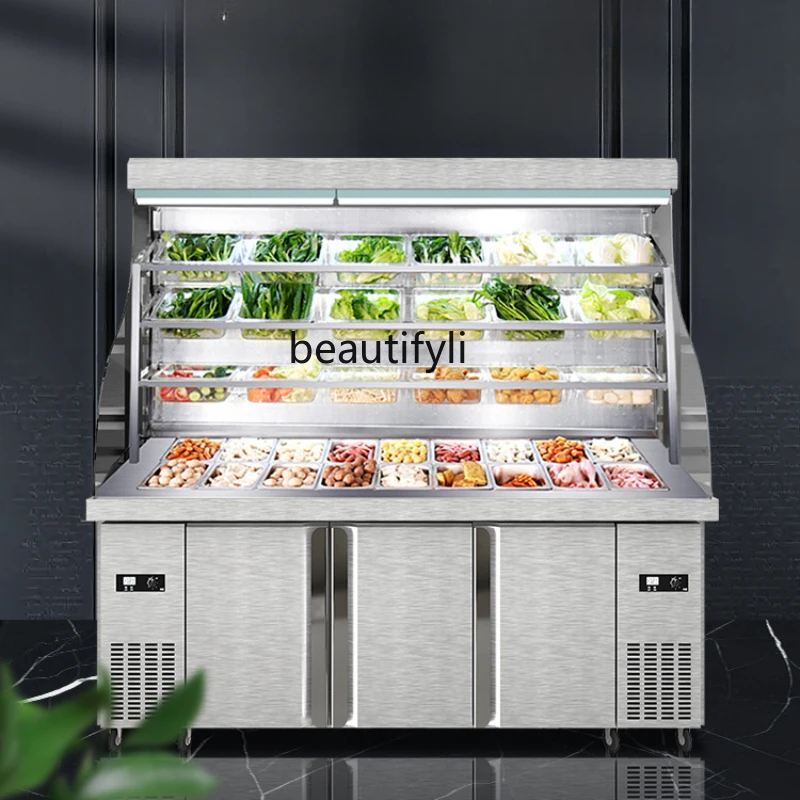 

ESpicy Skewers Restaurant Fried Skewers Display Refrigerated Three Temperature Food Displaying Refrigerator