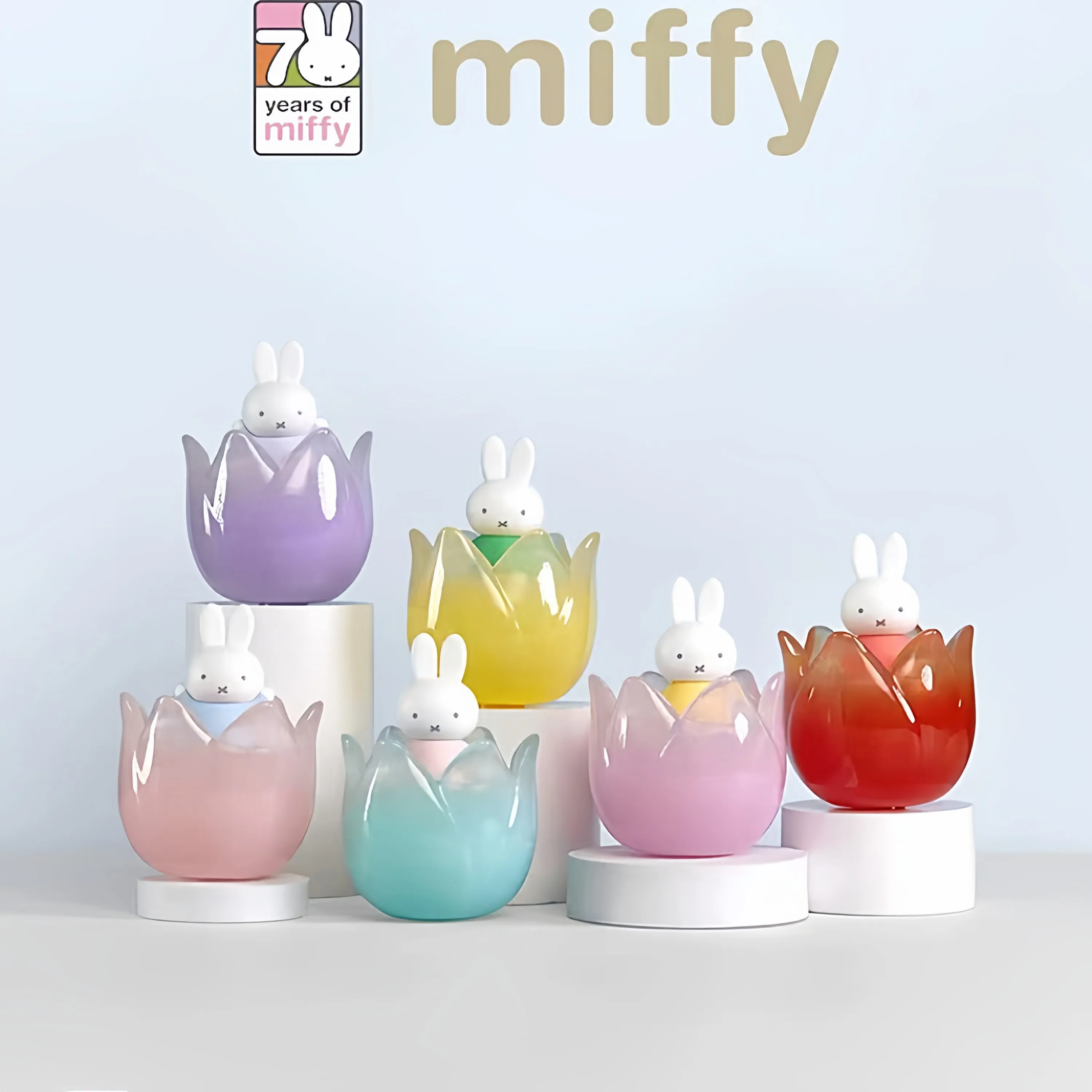 

Miffy 70th Anniv Tulip Petal Series Blind Box Cute Flower Petal Jewelry Trinket Storage Container Box Desk Ornament Collection