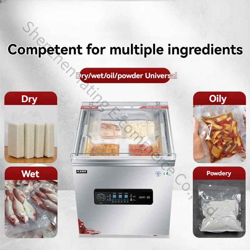 220v Food Vacuum Packaging Machine Commercial Meat Preservation Plastic Vacuum Sealing Machine Wet Dry Dual Use